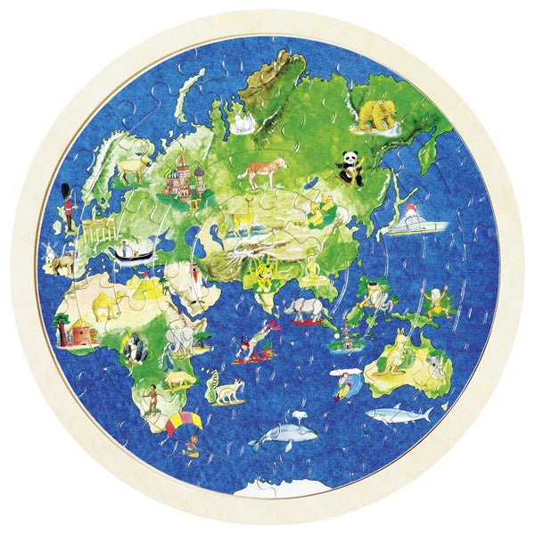 Goki | Globe - Double-sided Puzzle - 57 pieces