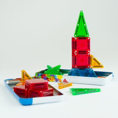 Magna-Tiles | Carreaux magnétiques - Carreaux magnétiques - Micromags - Ensemble de voyage - 26 pièces