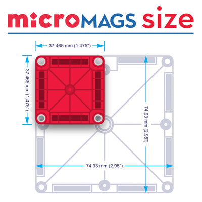 Magna-Tiles | Carreaux magnétiques - Carreaux magnétiques - Micromags - Ensemble de voyage - 26 pièces