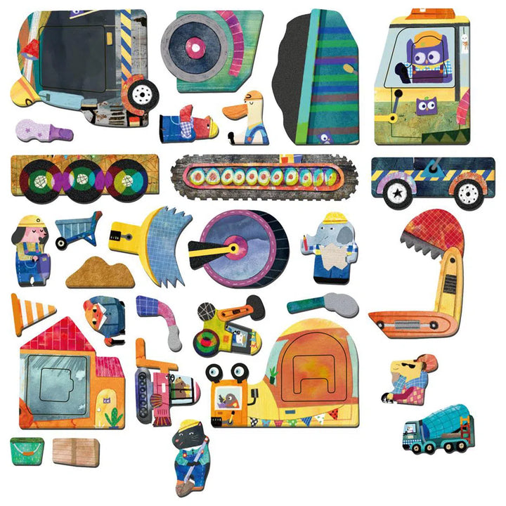 mierEdu Magnetic Play Box - Trucks - Promotes Motor Skills and Imagination - Ideal for Home and as a Travel Game for Kids - Magnetic Toy for Kids from 3 Years Old