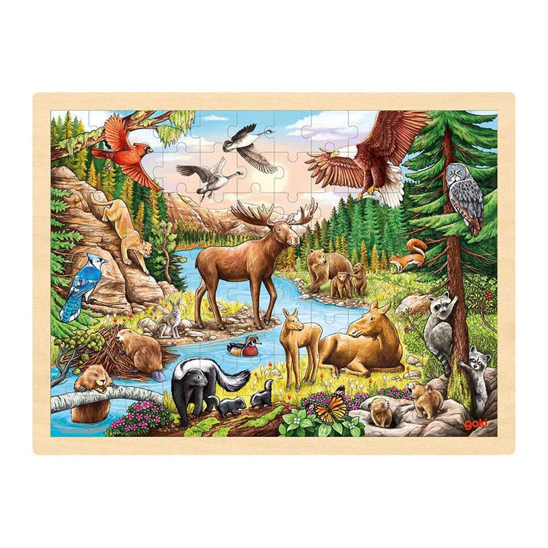 Goki | Houten Puzzel - Wildernis - 96 stuks