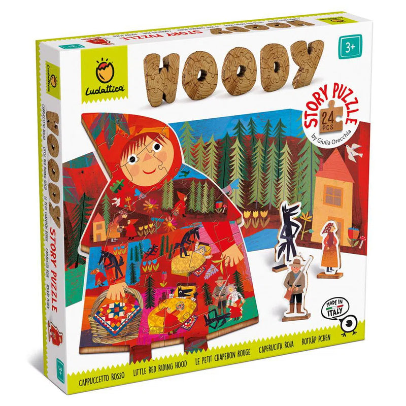 Ludattica | Woody Puzzle - Little Red Riding Hood - 24 puzzle pieces