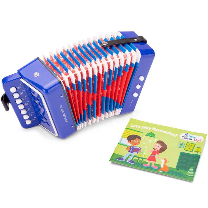 New Classic Toys | Accordeon - Blauw met Muziekboek