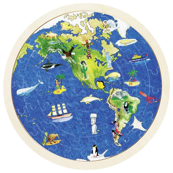 Goki | Globe - Double-sided Puzzle - 57 pieces