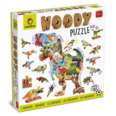 Ludattica - Ludattica | Woody Puzzel - Dinosaurus - 48 puzzelstuks - De Hartjesdief