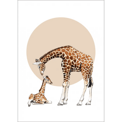 Meesie & Bintje - Meesie & Bintje | Wenskaart Mama en Baby Giraf - De Hartjesdief