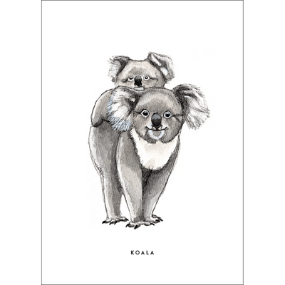 Meesie & Bintje - Meesie & Bintje | Wenskaart Mama en Baby Koala - De Hartjesdief