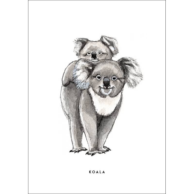 Meesie & Bintje - Meesie & Bintje | Wenskaart Mama en Baby Koala - De Hartjesdief