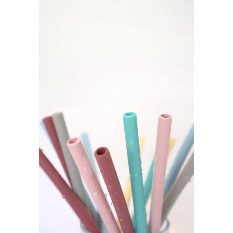 Minikoioi - Minikoioi | Flexi Straws - Pink Set - Herbruikbare Rietjes + Borsteltje (2 stuks) - De Hartjesdief