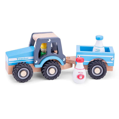 New Classic Toys - New Classic Toys | Tractor met Aanhanger - Hooibalen - Blauw - De Hartjesdief