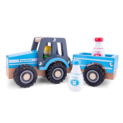 New Classic Toys - New Classic Toys | Tractor met Aanhanger - Hooibalen - Blauw - De Hartjesdief