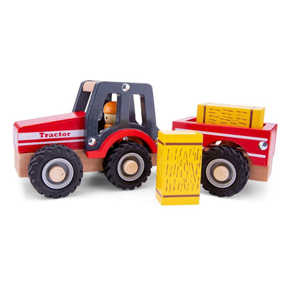 New Classic Toys - New Classic Toys | Tractor met Aanhanger - Hooibalen - Rood - De Hartjesdief