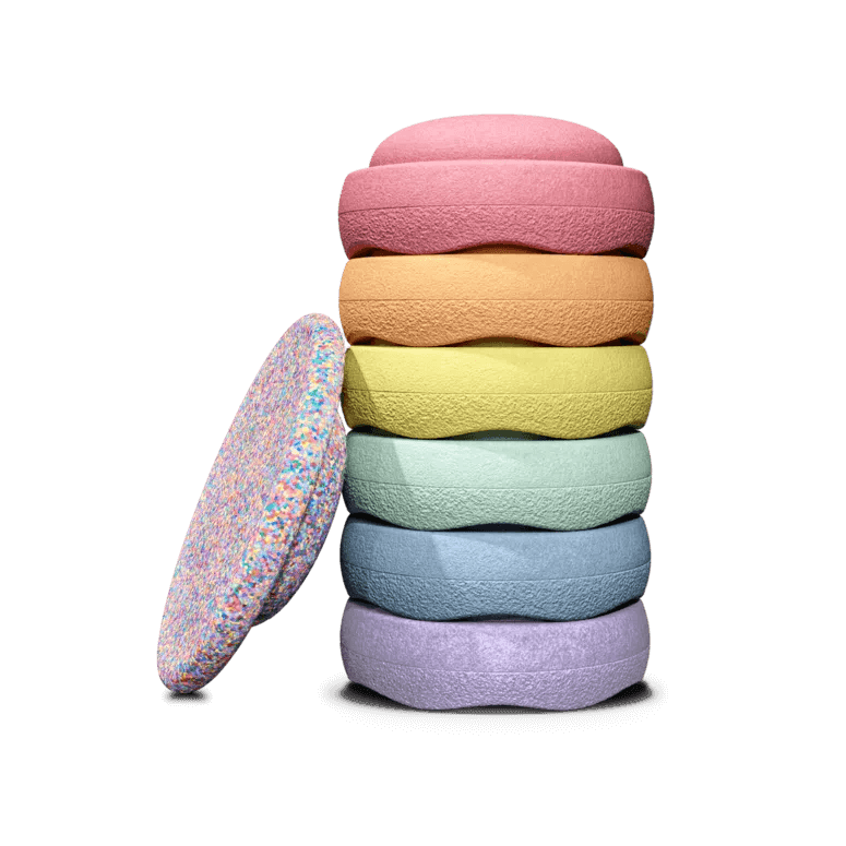 Stapelstein - Stapelstein | Special Rainbow Super Confetti Set 6 + 1 GRATIS - Pastel - De Hartjesdief