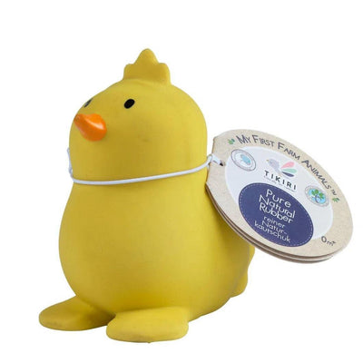 Tikiri - Tikiri | Chick - Natural Rubber Baby Teether Rattle & Bath Toy - De Hartjesdief