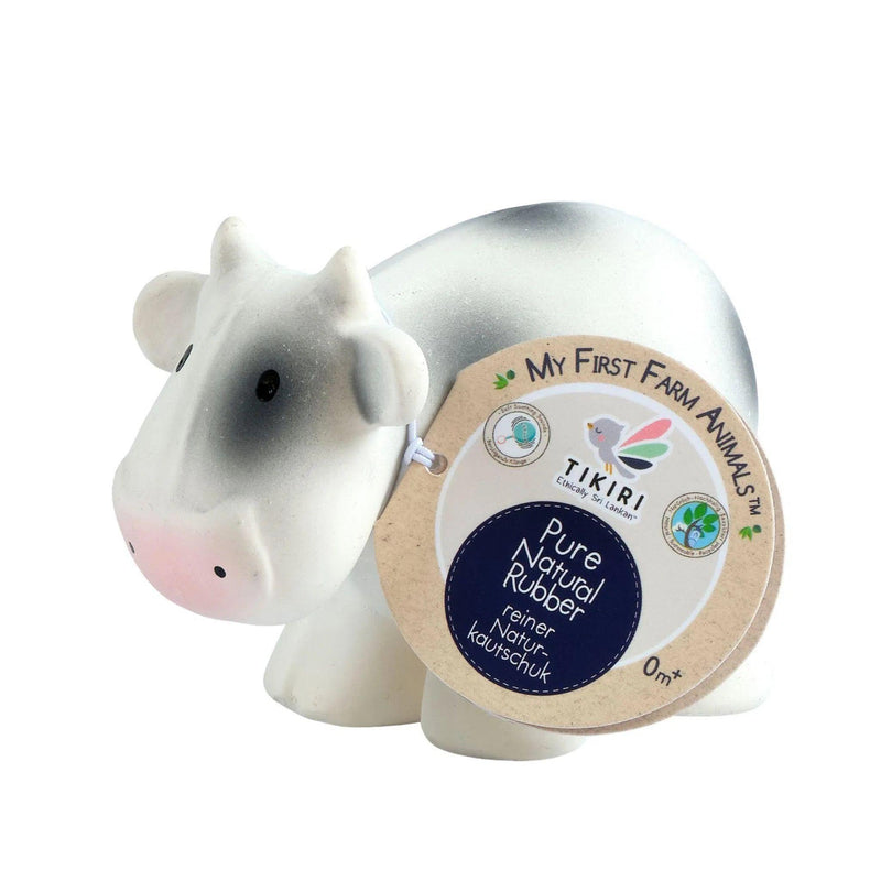Tikiri - Tikiri | Cow - Natural Organic Baby Teether Rattle & Organic Bath Toy - De Hartjesdief