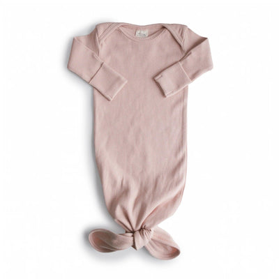 Mushie - Mushie | Ribbed Knotted Baby Gown - Blush - De Hartjesdief